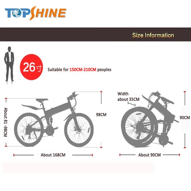 Removable 48V Battery Mountain Foldable Electrical Bike with Compass Temperature Detection