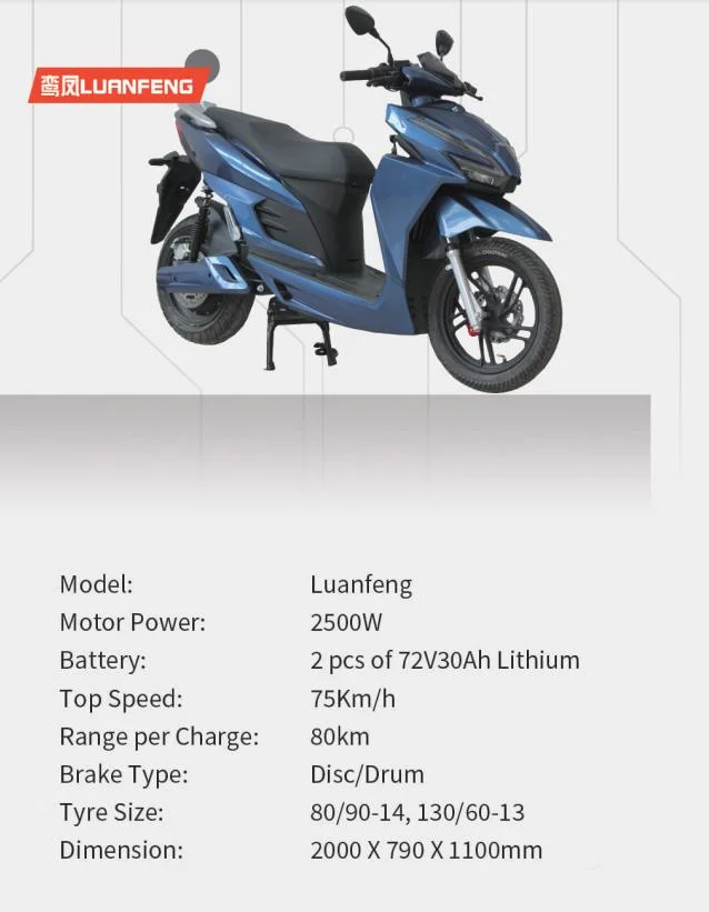 Saige 3000W 72V 32ah 60km/H High Speed Electric Motorcycle