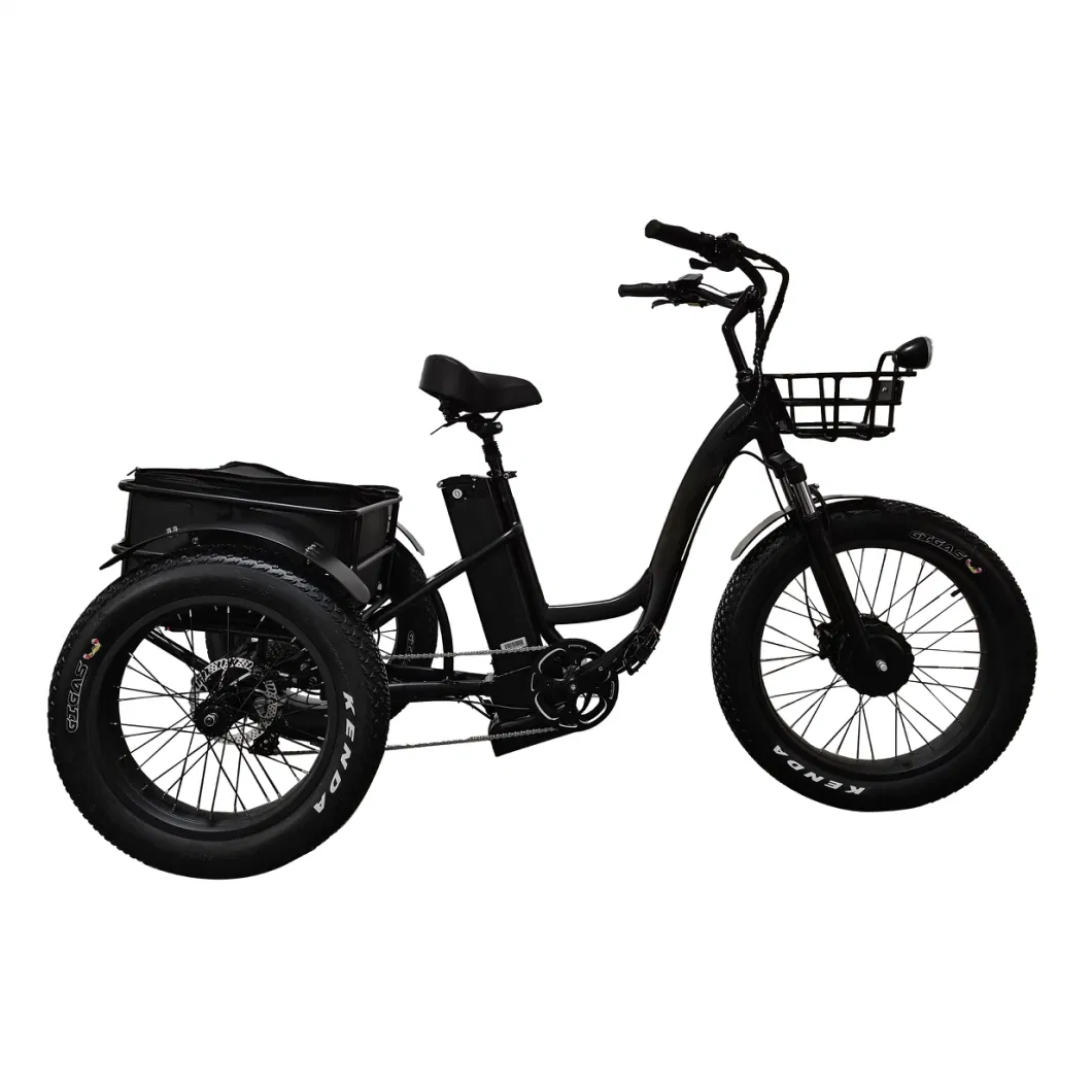 Good Price China Hot 3 Three Wheel Electric Tricycle 22ah 48V 500W Lithium Battery Electrical Electric Electronic Fat Tire Electric Cargo Tricycle