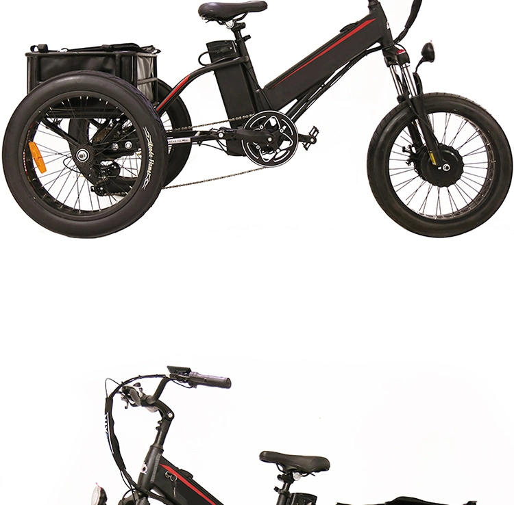 Hot Sell Electric Tricycle 3 Three Wheel with Padals Electric Cargo Tricycle Bike for Elderly