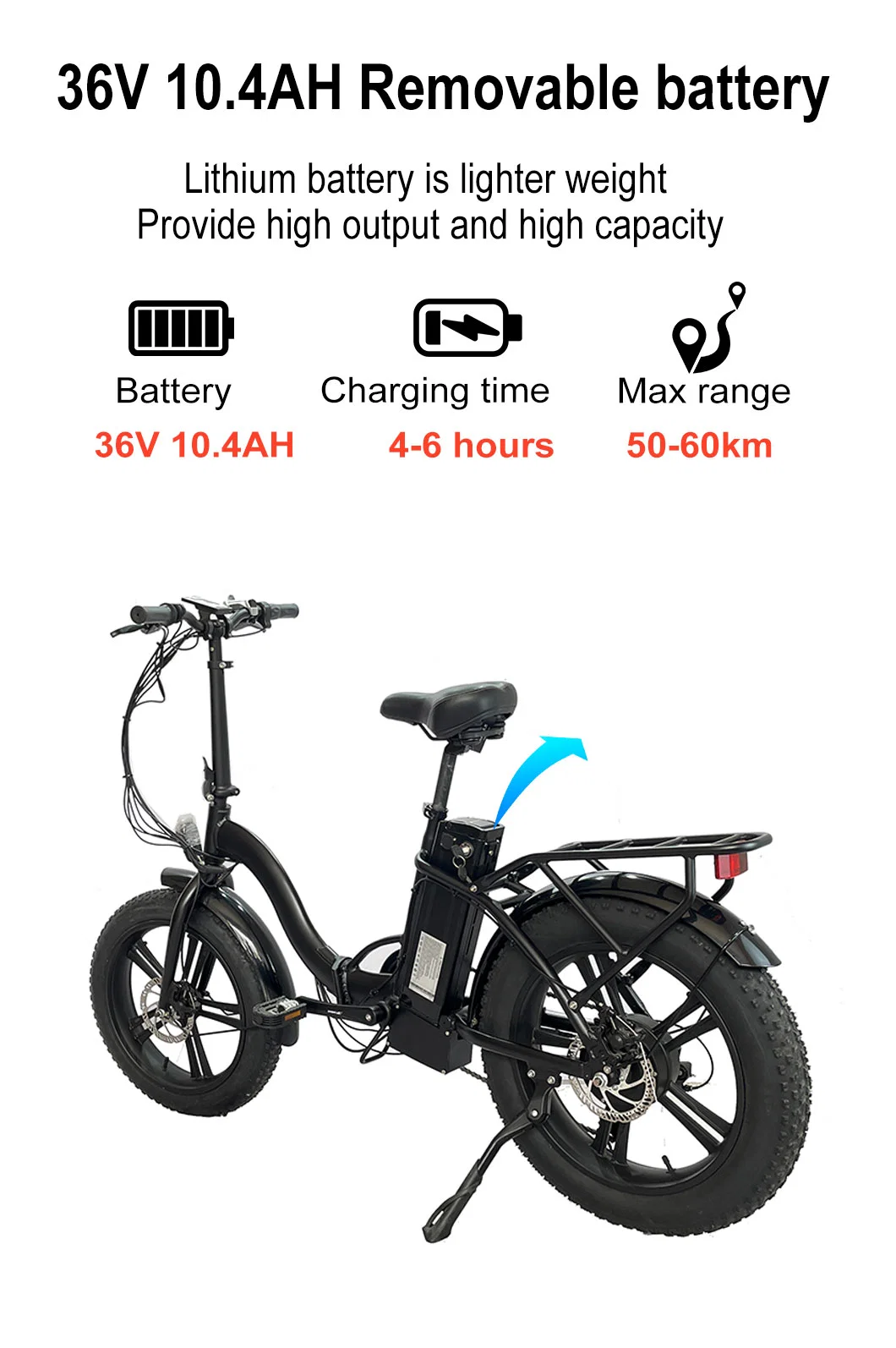 36V350W Brushless Rear Motor Lightweight Electric Bike Electric Motorbike