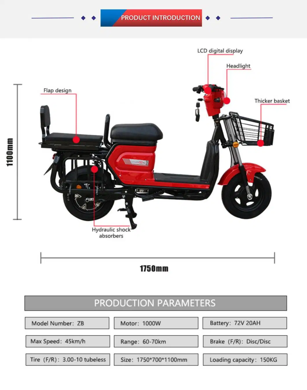 New Arrival Loadable Small Type Electric Motorcycle for Adult