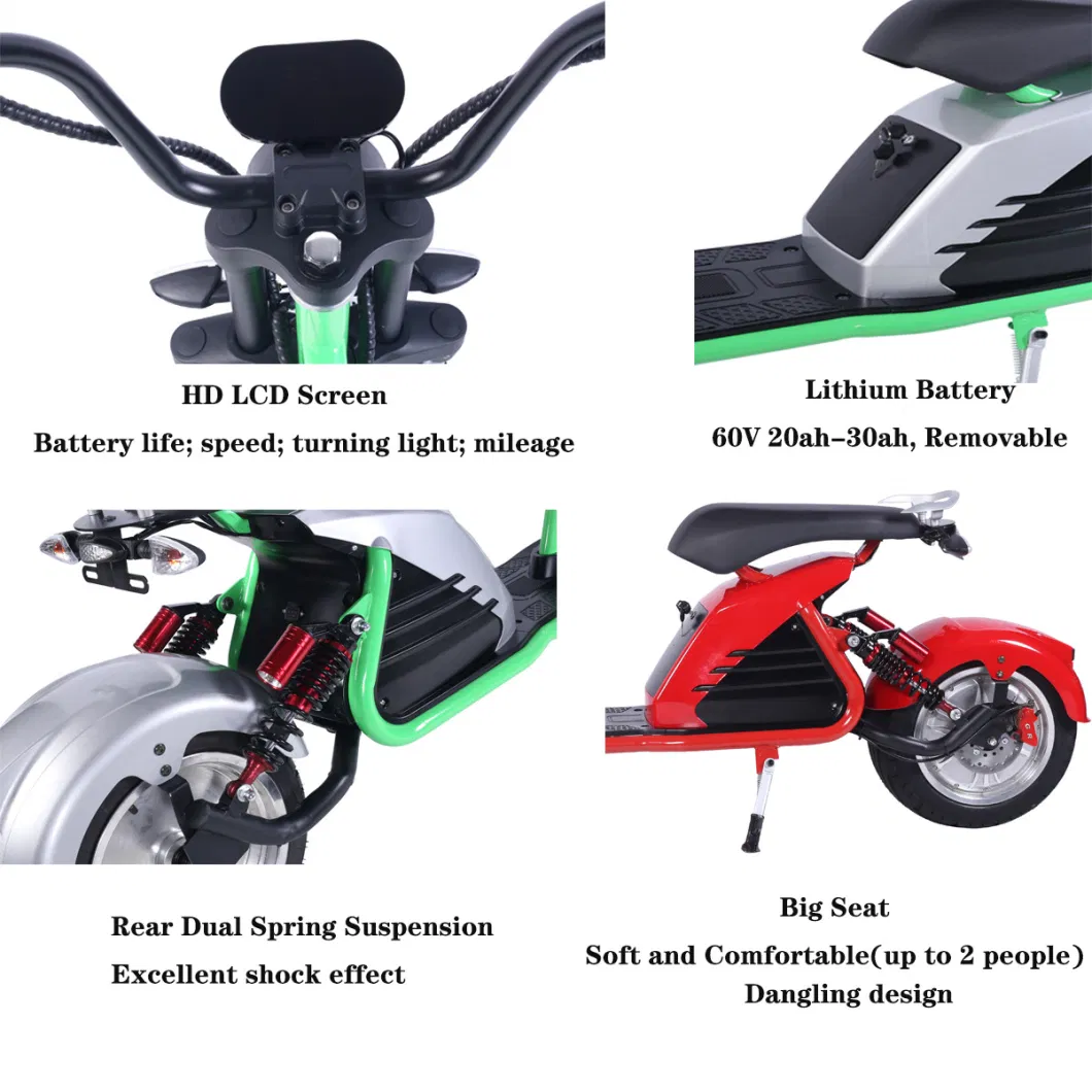 2000W/3000W 10inch/12inch Electric Citycoco Adult New Electric Scooter Motorcycle EEC