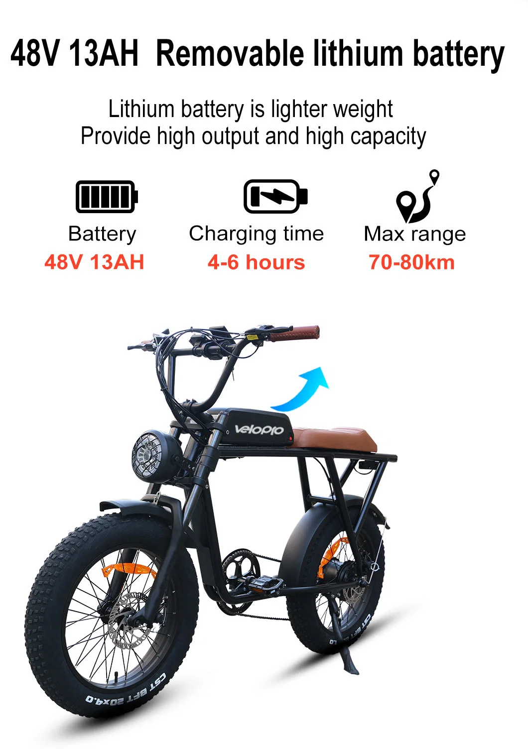 500W Electric Fat Tire Bike Vintage Bike Electric Motorbike