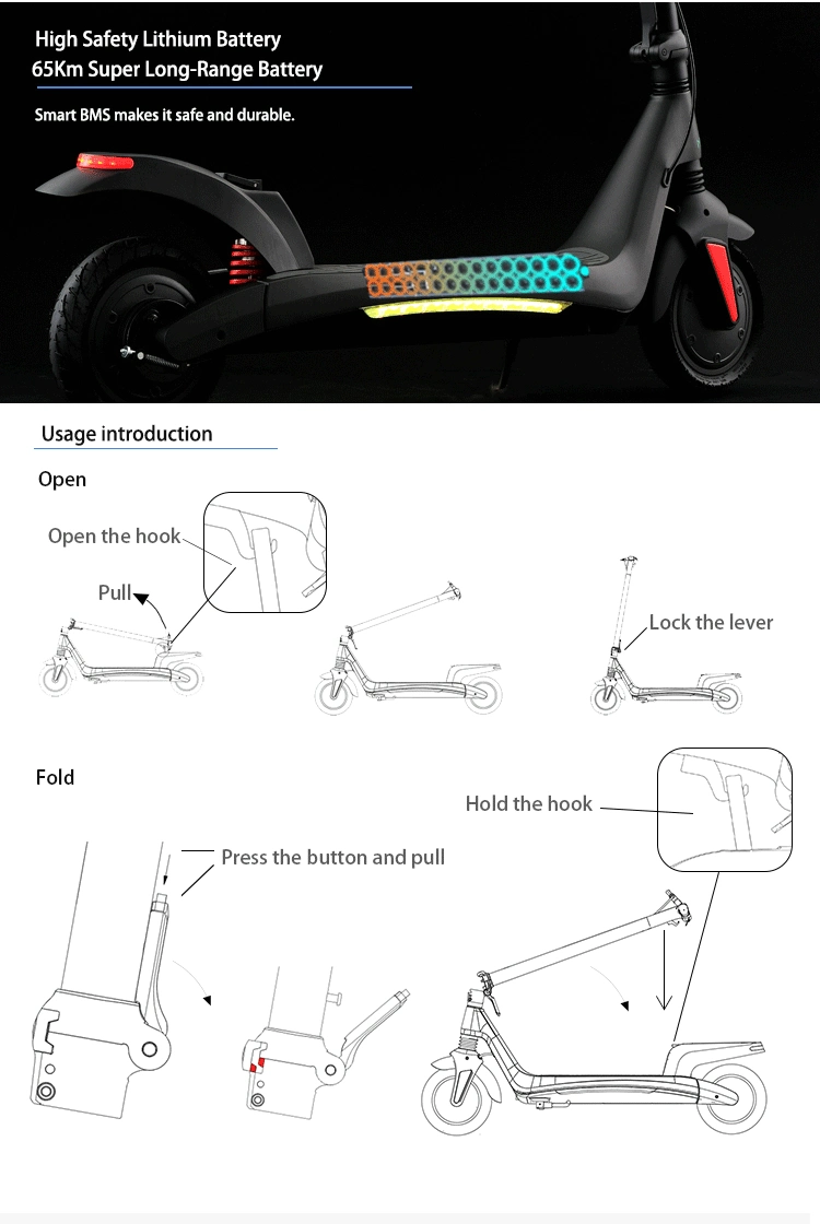 Max Load 120kg Most Powerful Electric Scooters Adult