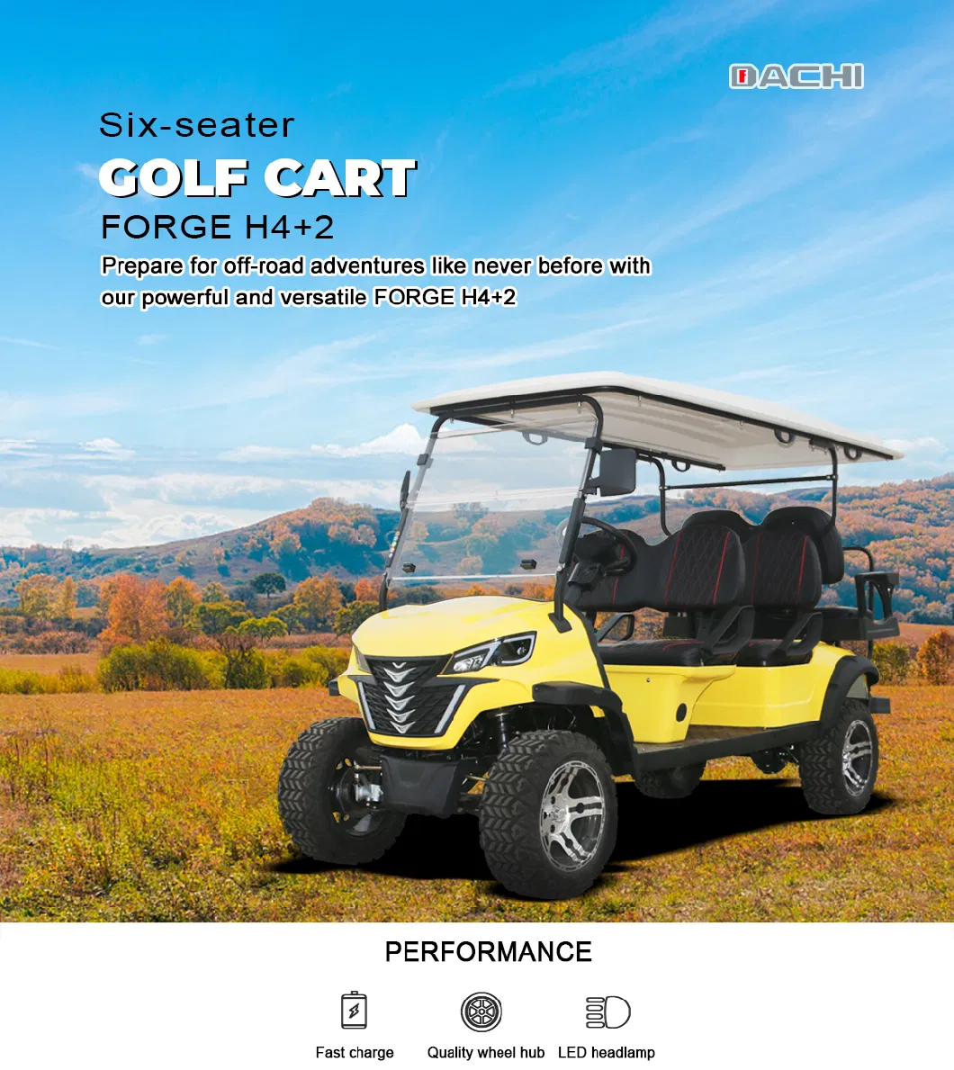 China Professional Design Electric Golf Carts 6 Seater Golf Cart Cheap Price Golf Buggy Forge H4+2