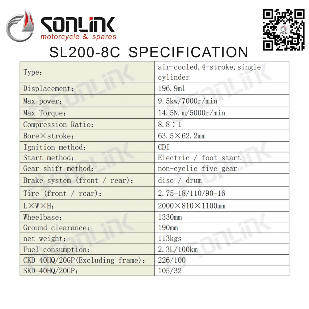 125cc/ 150cc/ 200cc/ 250cc Motorcycle/ Sonilink Motor Cycle/ Haojue Type Motorcycle Price / Motorcycle