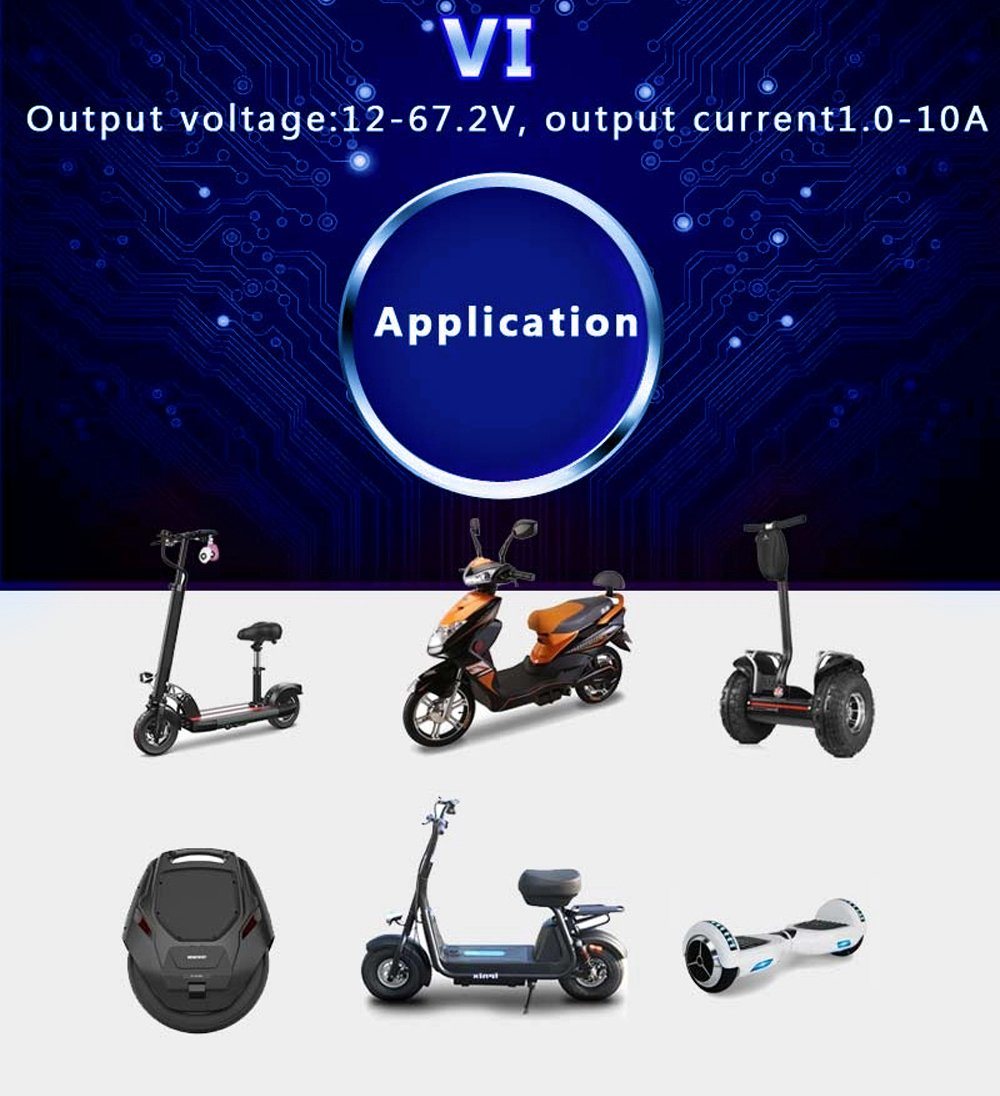 Electric Bikes Battery Charger 42V 2A for Bike and Adult Scooters