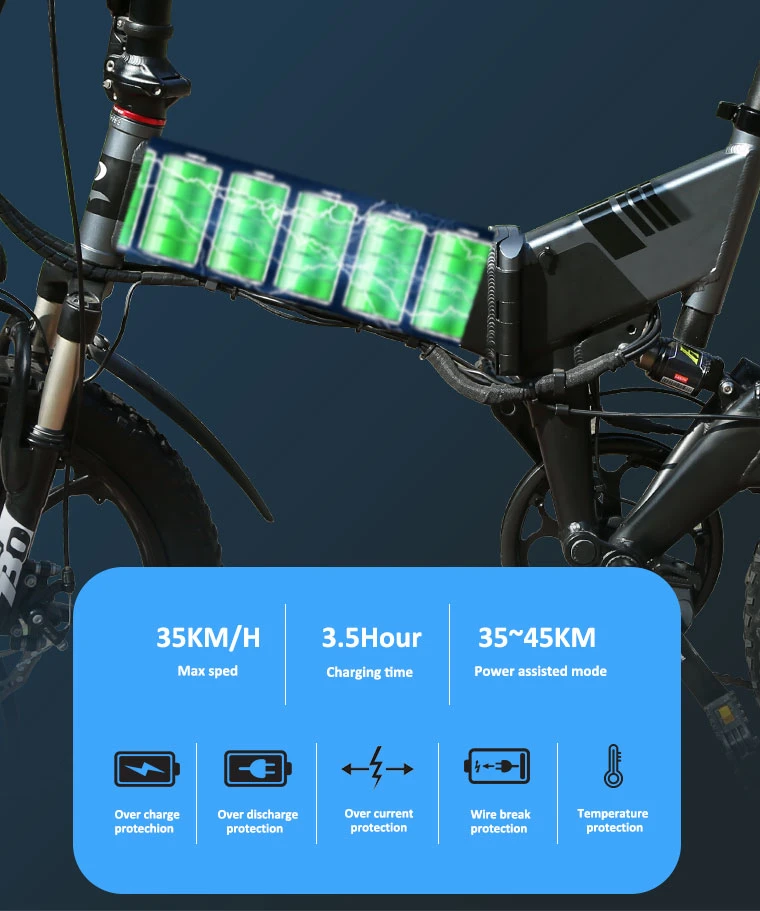 20 Inch Foldable Electric Bicycle City E-Bike 36V 7.8ah 2 Wheel Electric Bike
