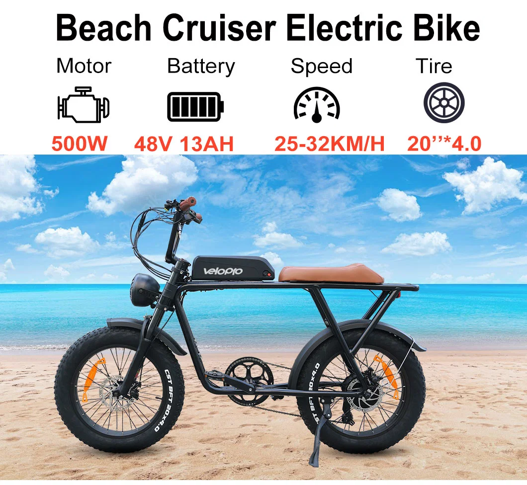 500W Electric Fat Tire Bike Vintage Bike Electric Motorbike