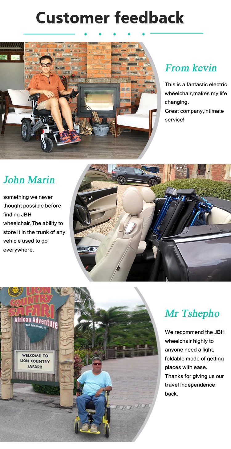 Lightweight Folding Electric Motorized Wheelchair for Elderly to Travel