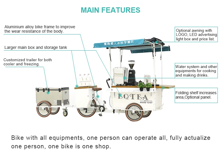 Mobile Coffee Bike Electric Tricycle Coffee 3-Wheel Business Bicycle