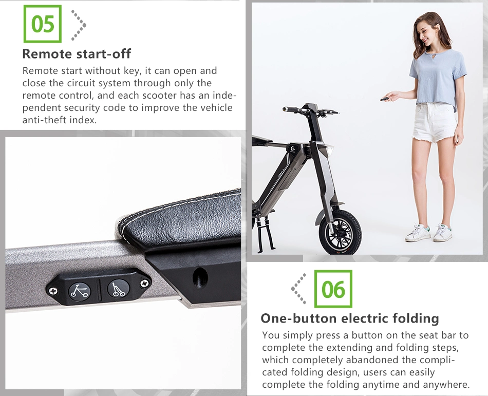 48V 350W Smart Remote Auto-Folding Ebike Bicycle Portable Waterproof Bike Mobility Electric Scooter Electric Bike