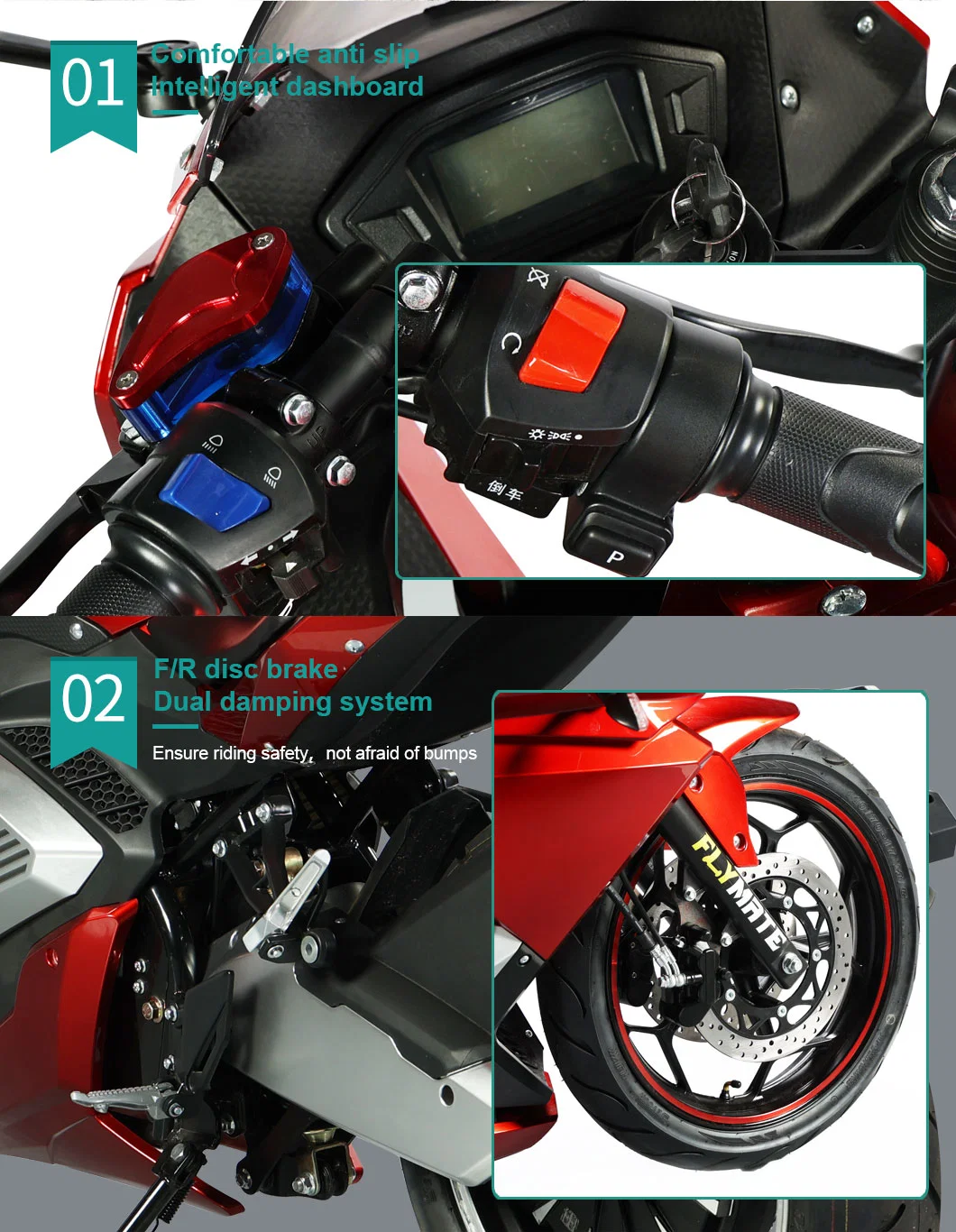 Wholesale Cheap Price E-Motorbike of Electrical Engine 2000W Electric Motorcycle for Adult