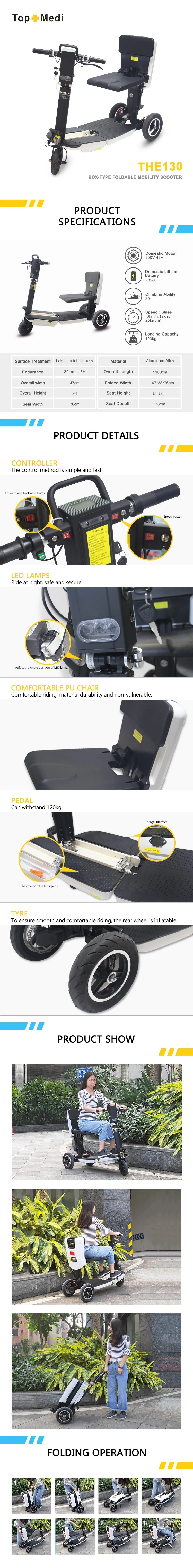 2022 Foldable Mobility Three Wheels E-Scooter for Adults