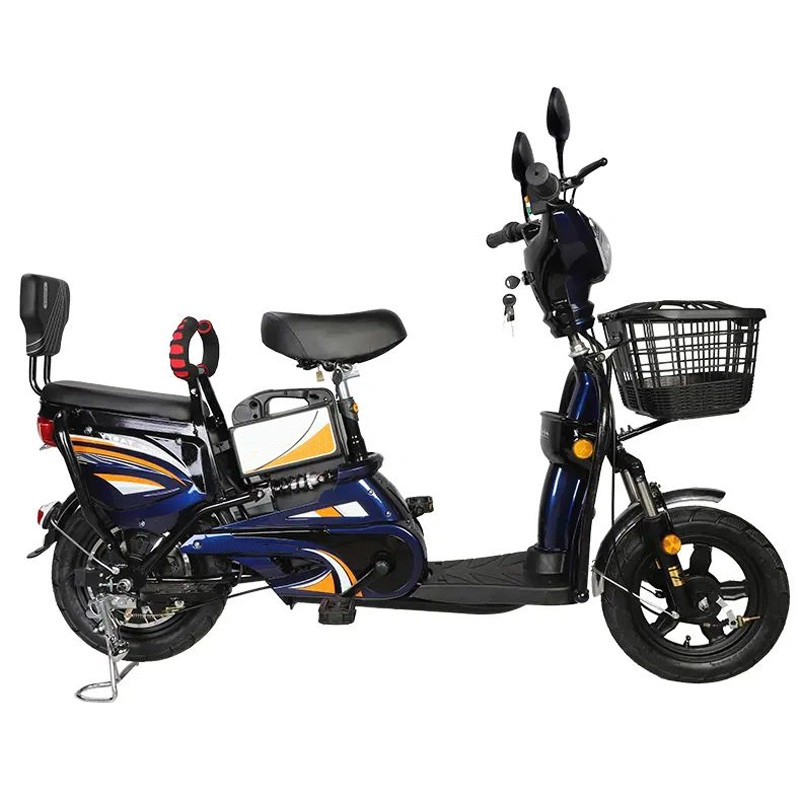 New Adult Electric Bike 35km/H 2 Seats with Basket E Scooter