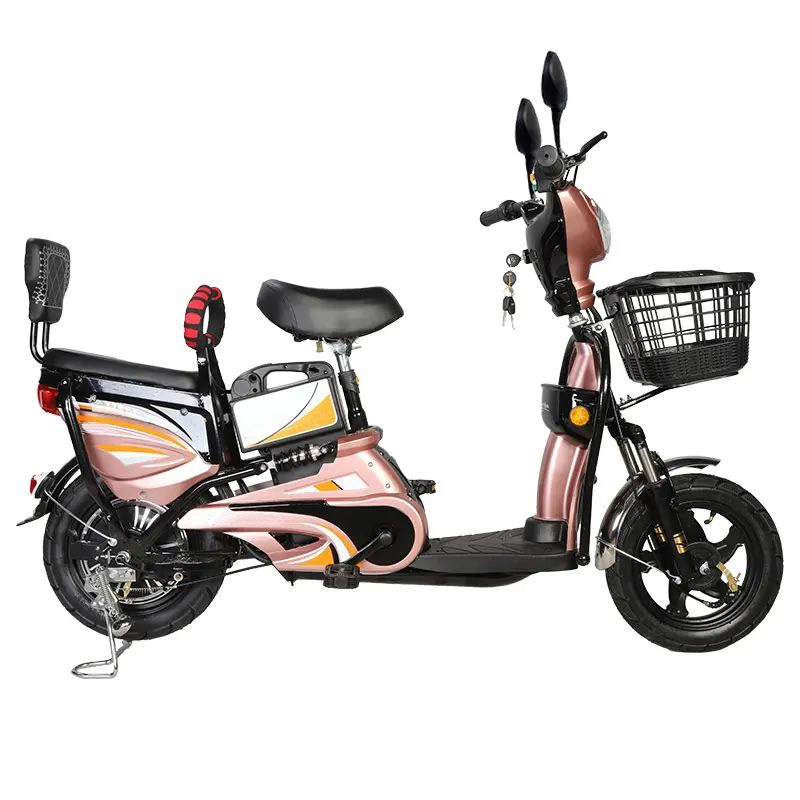 New Adult Electric Bike 35km/H 2 Seats with Basket E Scooter