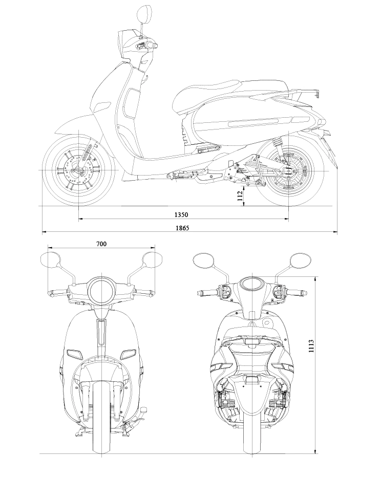 New L3e Powerful Electric Scooter High Speed Electric Motorcycle