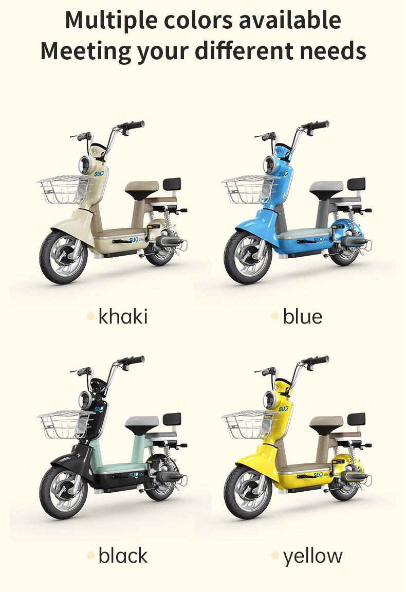 2 Wheel Cheap New 350W 500W 48V Electric Moped Bike with Pedals Electrica Scooter