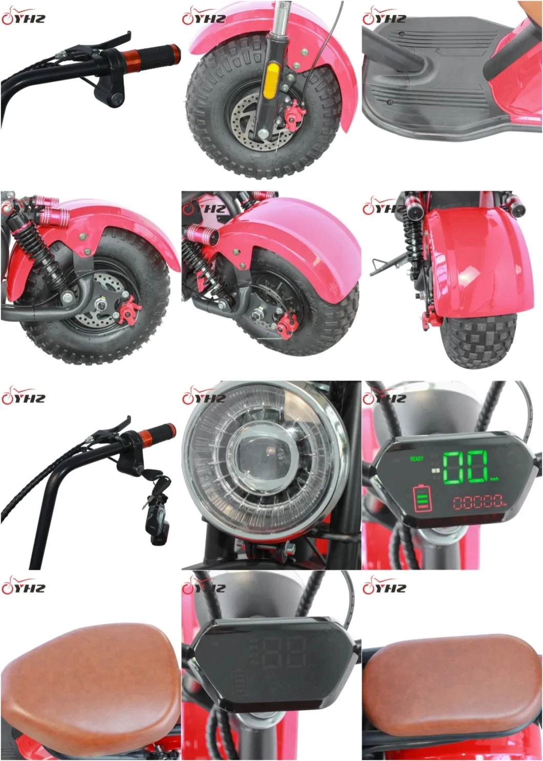 Women Men Mini 2-Seat Electric Bike 800W 48V Lightweight Scooter for Adult