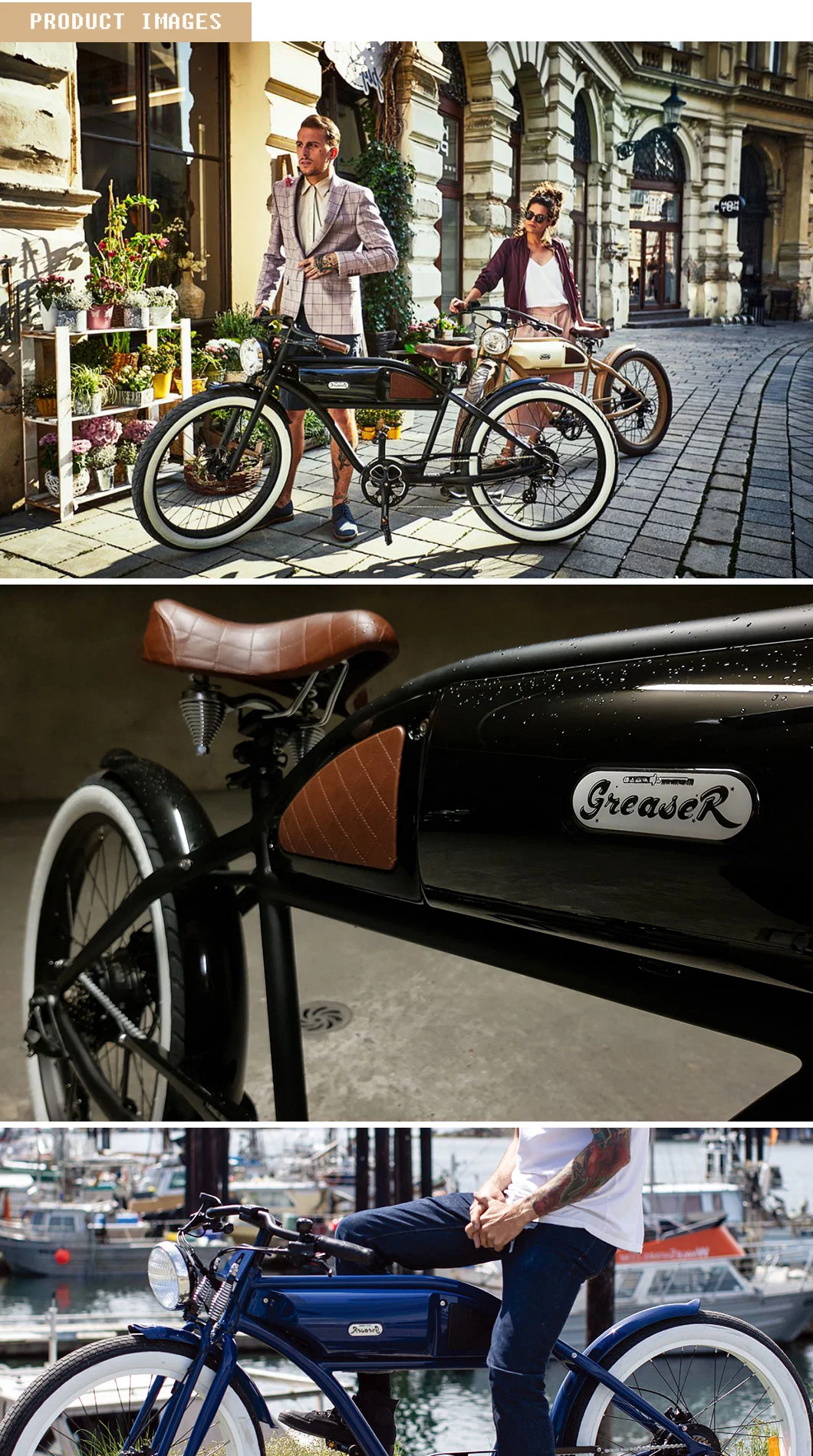 Vintage Style Ebike 350W 500W Bafang Motor CE/En 15194 Electric Bike