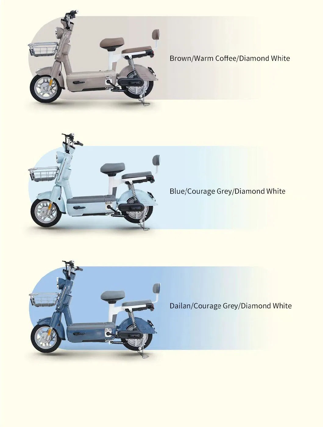 Factory Directly Cheap Brushless Motor 48V 350W Electric Scooter LED Light OEM Frame Battery City Bikes for Adults