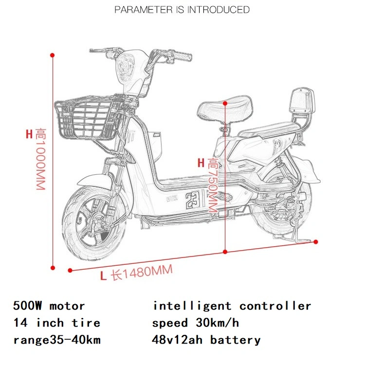 Two Wheel Two Seat Metal Electric Bicycle Scooter Convenient Commuting