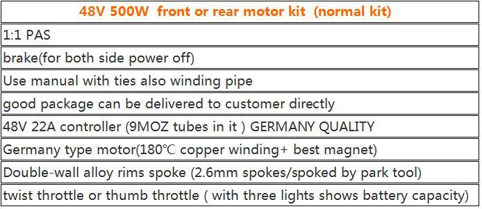 Cnebikes 26 Inch 500W Electric Bicycle Wheel Kit