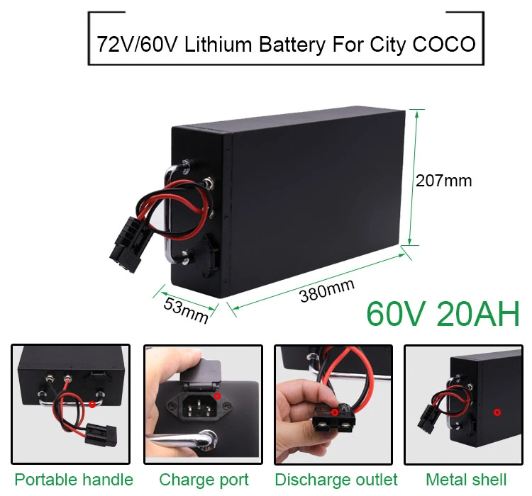 Electric Scooter 60V 72V 20ah Electric Bike Battery