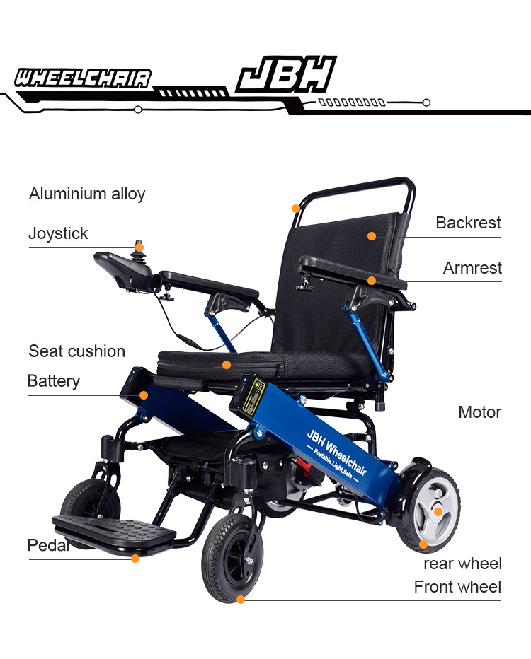 Portable Lightweight Folding Electric Wheelchair for Elderly People