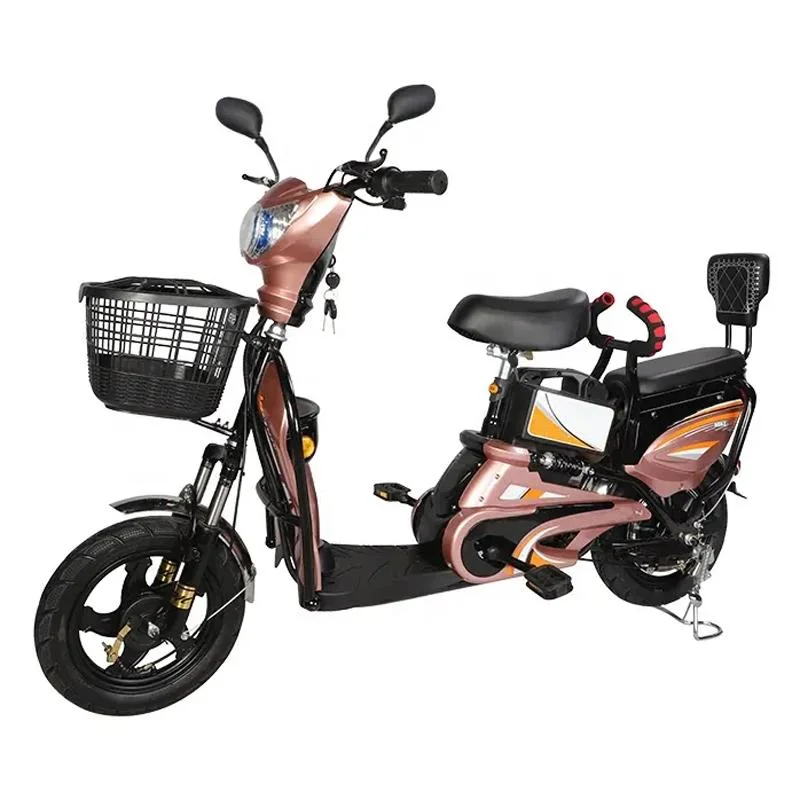 New Adult Electric Bike 35km/H 2 Seats with Basket E Scooter