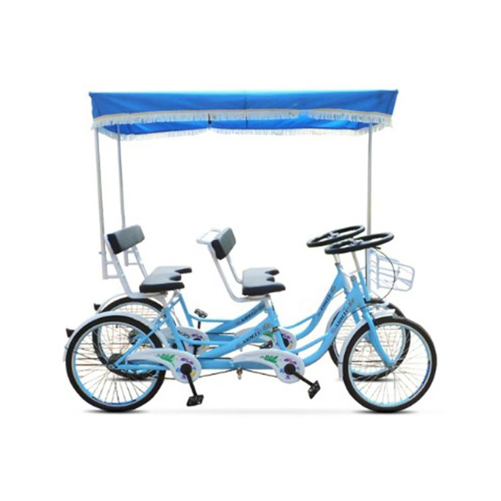 Bicycle for Two Person Tandem Bicycle for Four People 4 Wheels