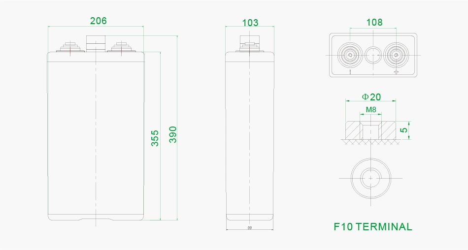 Electric Cycle Sealed Lead Acid Storage Battery Opzv 2V 200ah 1000ah 2000ah