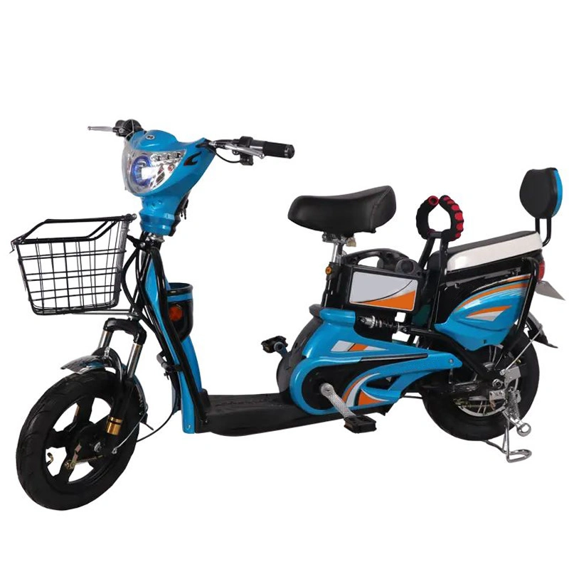 New Adult Electric Bike 35km/H 2 Seats with Basket E Scooter