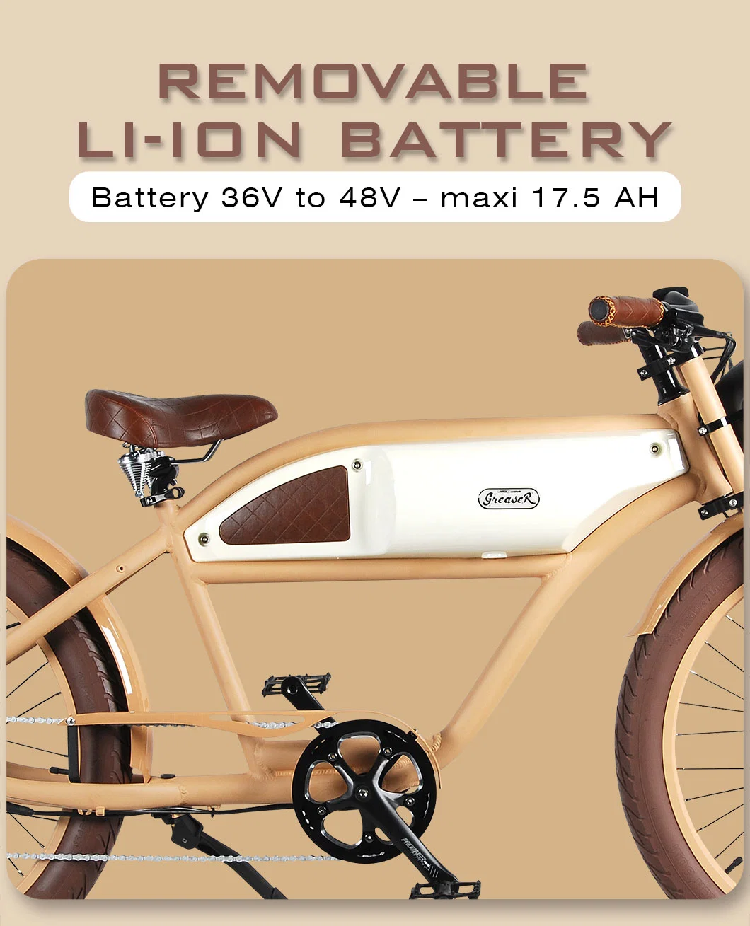 2 Wheel 48V 17.5ah Hidden Lithium Battery Ebike/Electric Scooter/Electric Motorbike/Electric Moped with Pedals