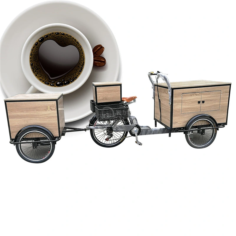 Retro Electric Three Wheels Cargo Bike Adult Tricycle Mobile Food Display Cart for Sale Coffee Fruit Beer on The Street