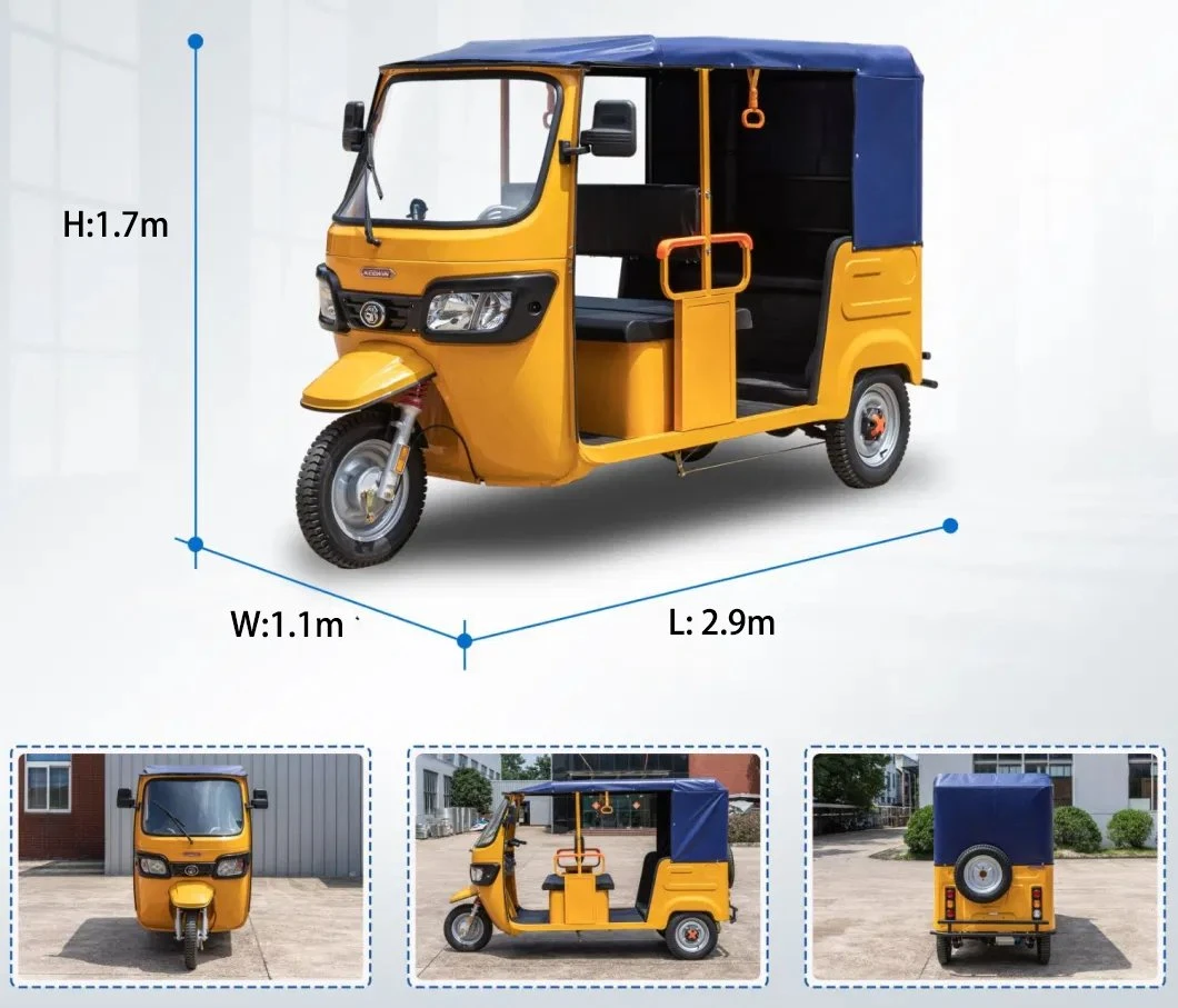 Electric Passenger Tricycle 3 Seats 5 Seats 7 Seats Rickshaw Tuk Tuk