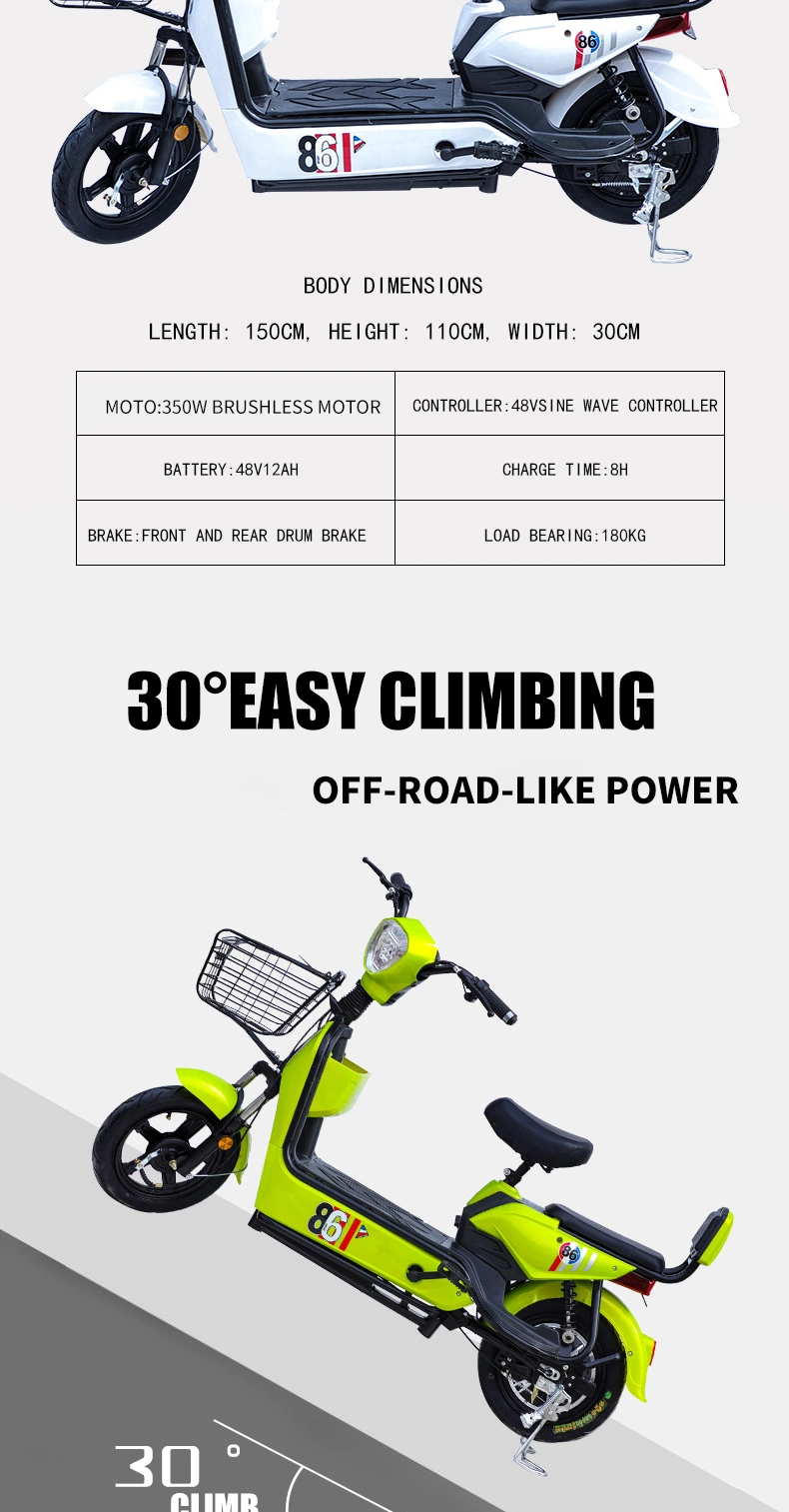 350W Lithium Power Bicycle 48V12A E Scooter Not Foldable Electric Bike with Children Brand Ueasy Dirt Bike E-Bike