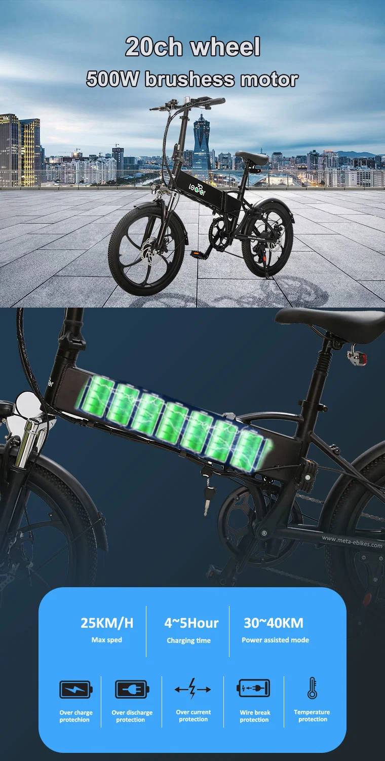 31-60km Folded Mini Motorbike Dirt Ebike Bikes E Foldable Bike Electric Bicycle
