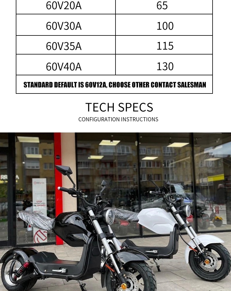 EEC Coc Approved 1500W 2000W Powerful Motorcycle Electric Citycoco 3000W Fat Tire Scooters for Adult Electric Bike Chopper