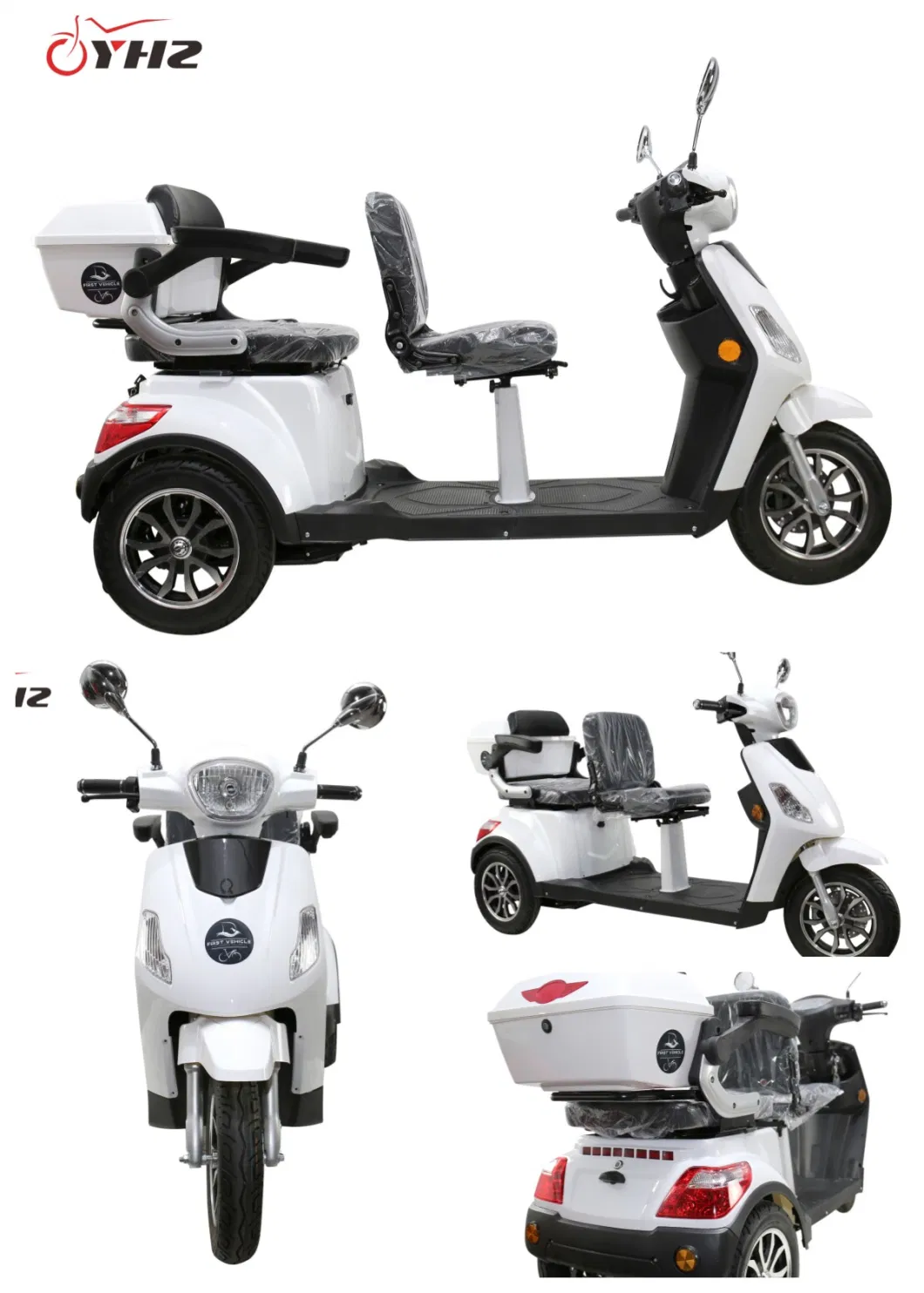 Anti-Slip 3-Wheel Design Safety Driving Mobility Moped Electric Motorcycle