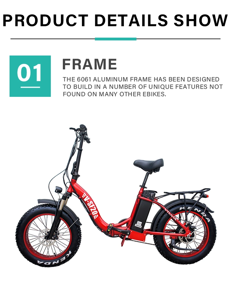 in Stock 20inch Folding Fat Tire Electric Bike 48V/750W Adult Electric Bicycle