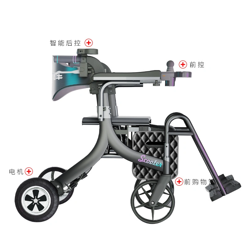 Rollators with Seats and Large Wheels Lightweight Rolling Electric Walkers for Seniors