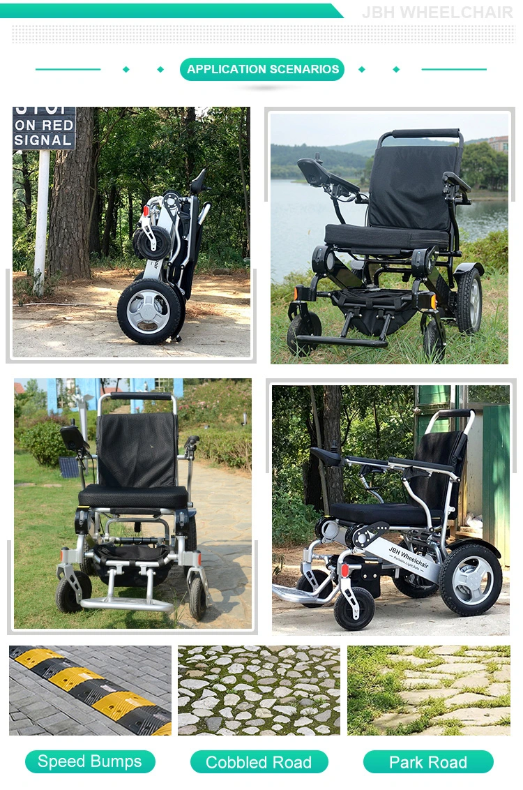 Lightweight Folding Electric Motorized Wheelchair for Elderly to Travel