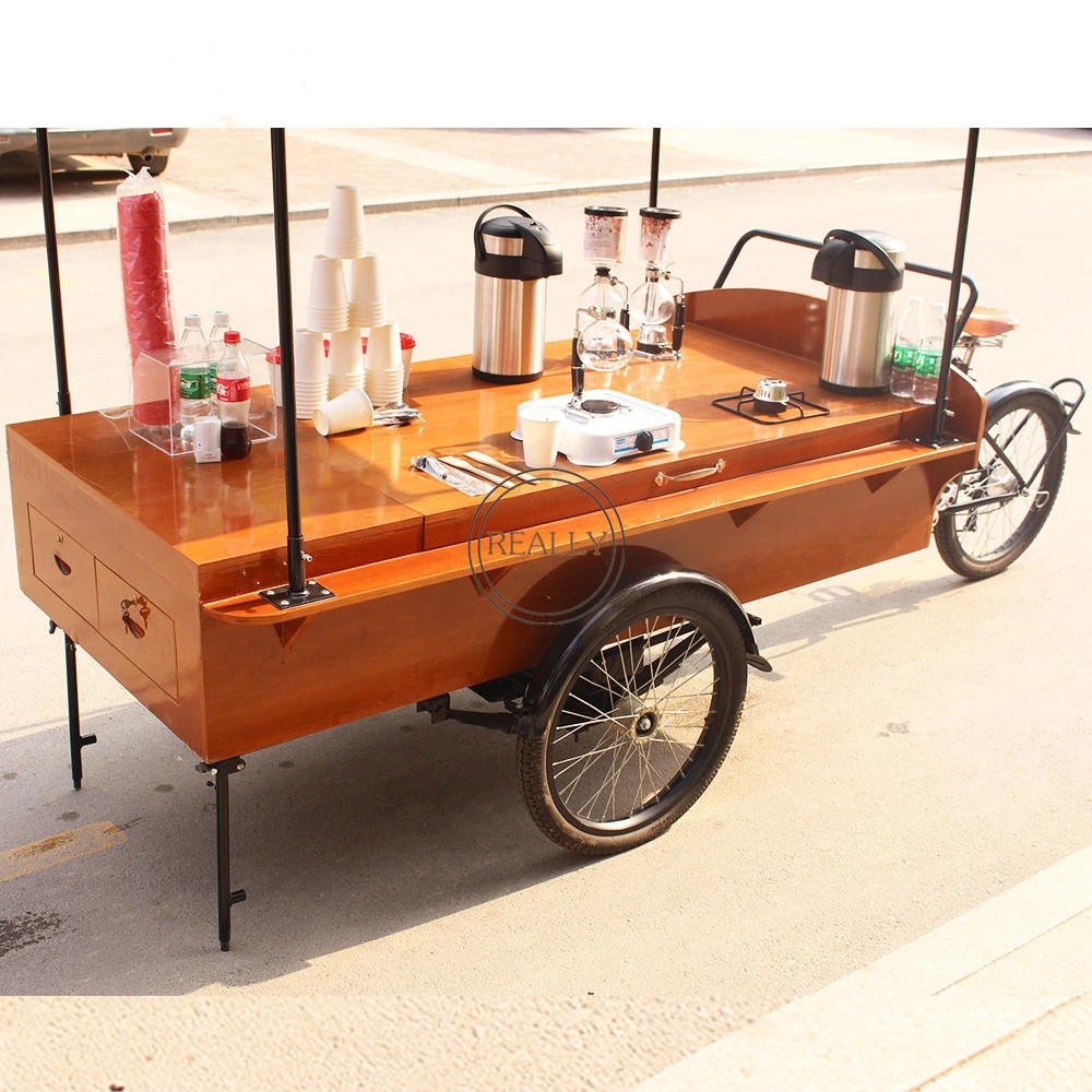 2022 Retro Coffee Cargo Bike Mobile Business Vending Food Carts Electric Adults Tricycle