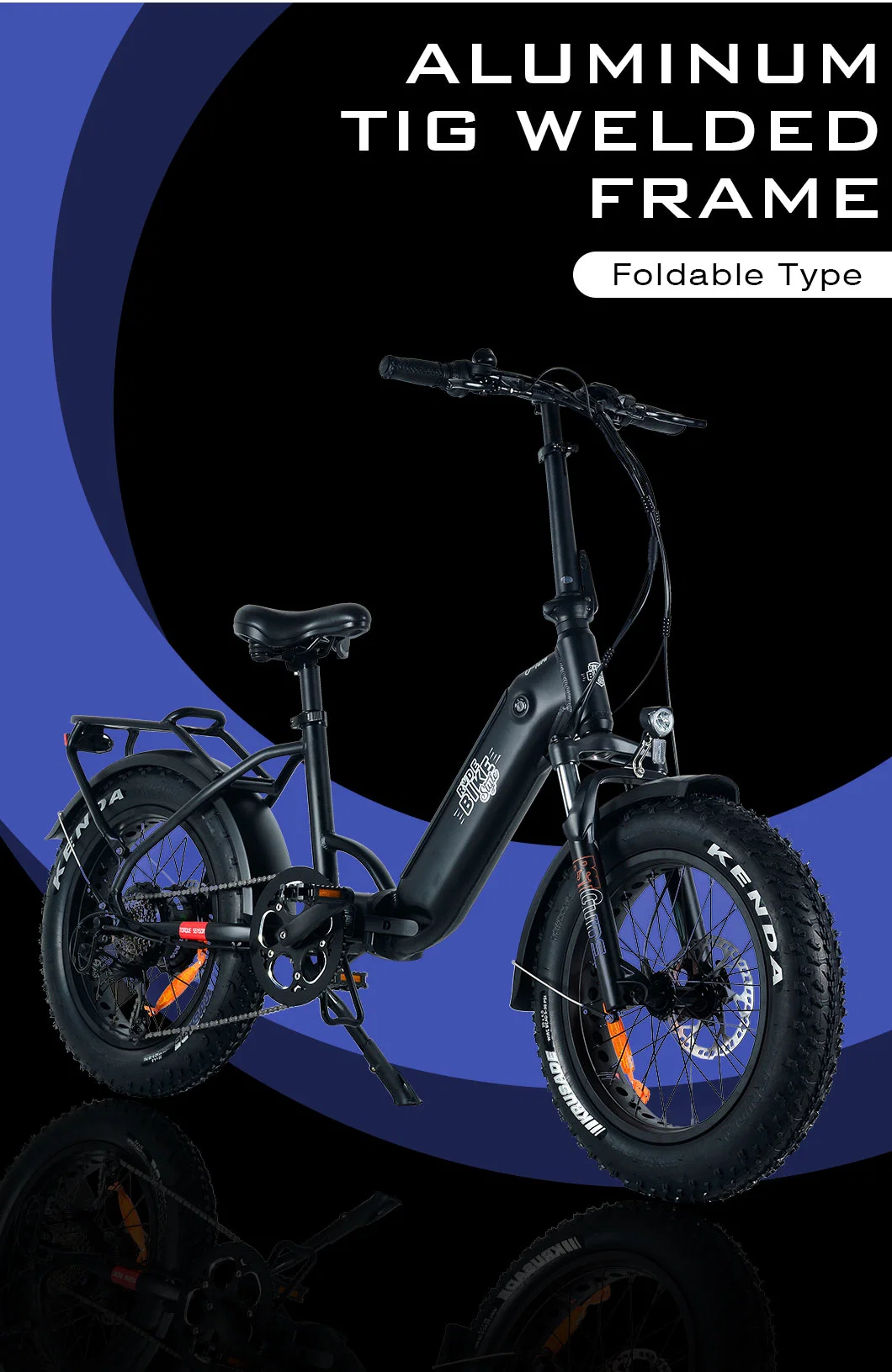 Popular Folding Frame Ebike 20-4.0&quot; Fat Tire Chineses OEM Electric Bike