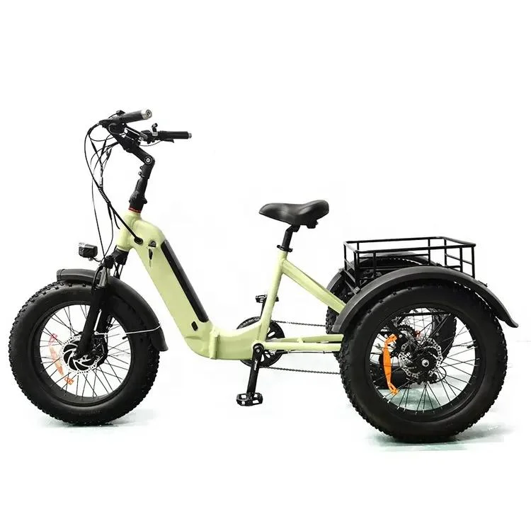 Yisenbikes Cheap Big Tyre Eldly Electric Tricycle Folding Bike on Sale 3 Wheel Beach Cruiser Scooter