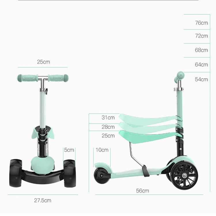Good Price Kick Push Freestyle Kids Scooter with Adjustsble Height Sc-23