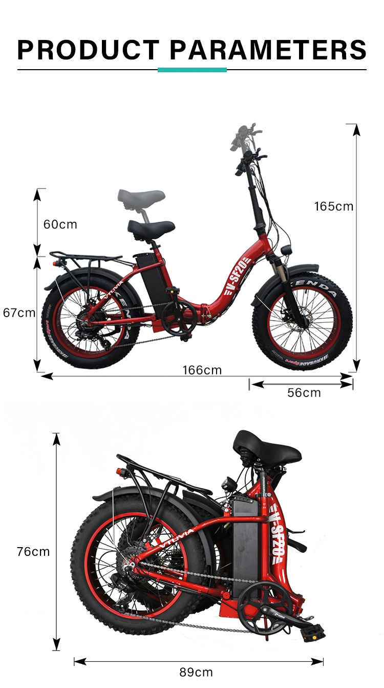 in Stock 20inch Folding Fat Tire Electric Bike 48V/750W Adult Electric Bicycle