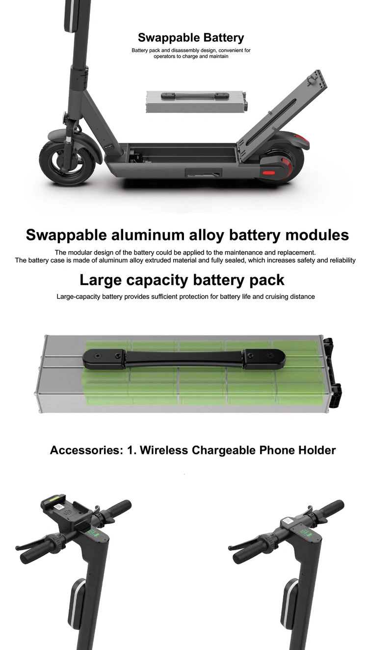 Cheap 500w Electric Bike Sharing E Scooter with Removable Battery